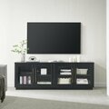 Hudson&Canal Donovan Rectangular TV Stand for TVs up to 80 in Black Grain TV1835